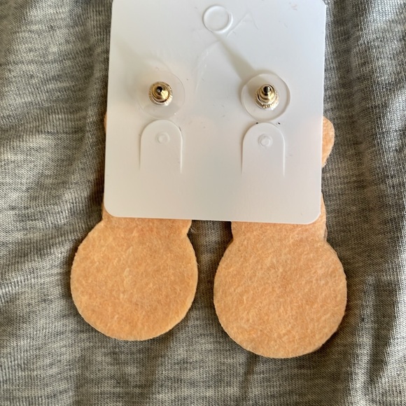 Bunny Rabbit Pink and White Drop Earrings - Picture 3 of 4